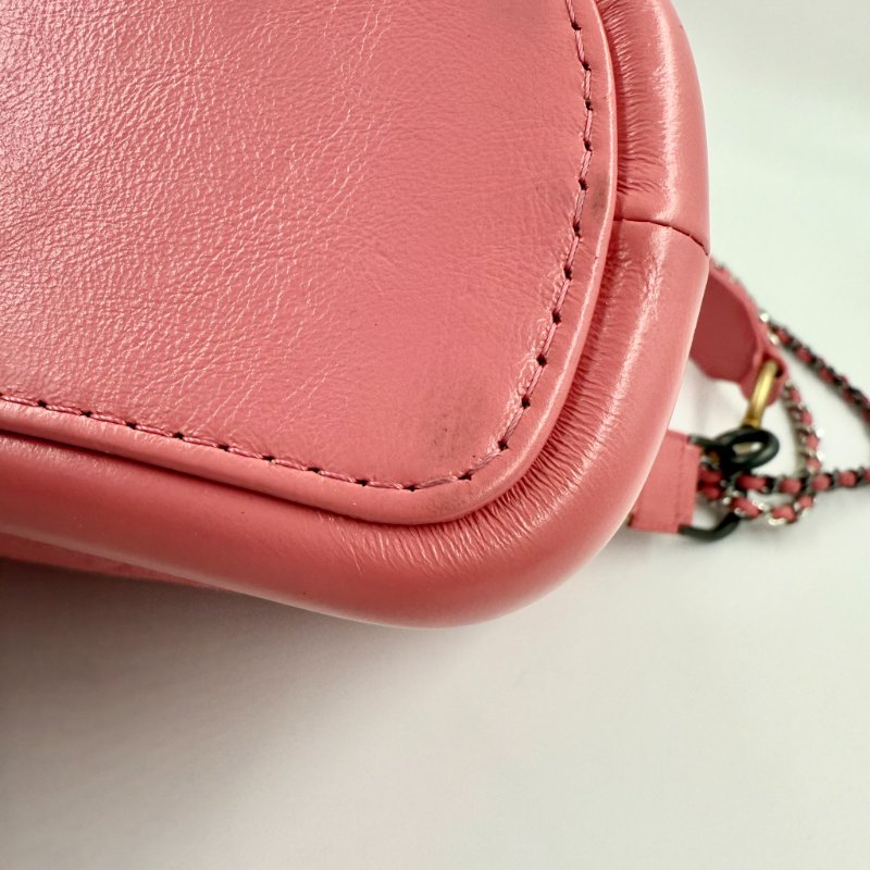 CHANEL - 粉色羊皮菱格流浪包-中號-6