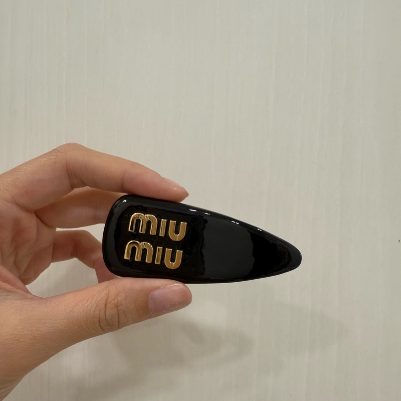 miumiu 髮夾 miu miu 髮夾 黑金-5