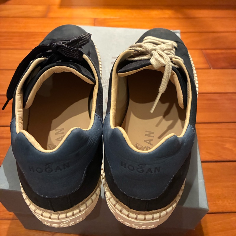 HOGAN 深藍色皮革休閒鞋～全新-3