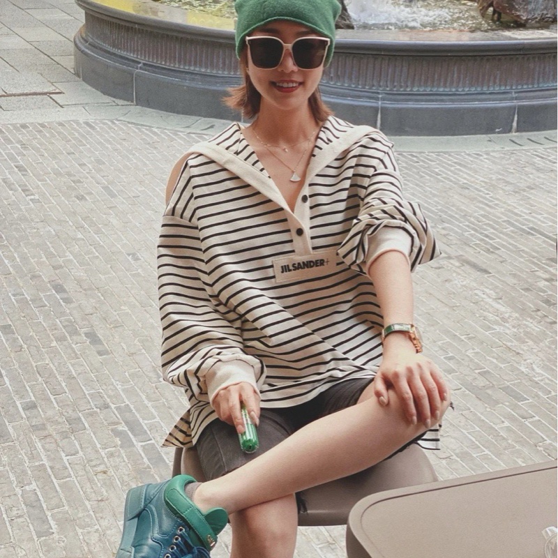 Chanel 香奈兒 全皮高幫板鞋 吸睛藍色拼色 35碼 99 新閒置未使用-7
