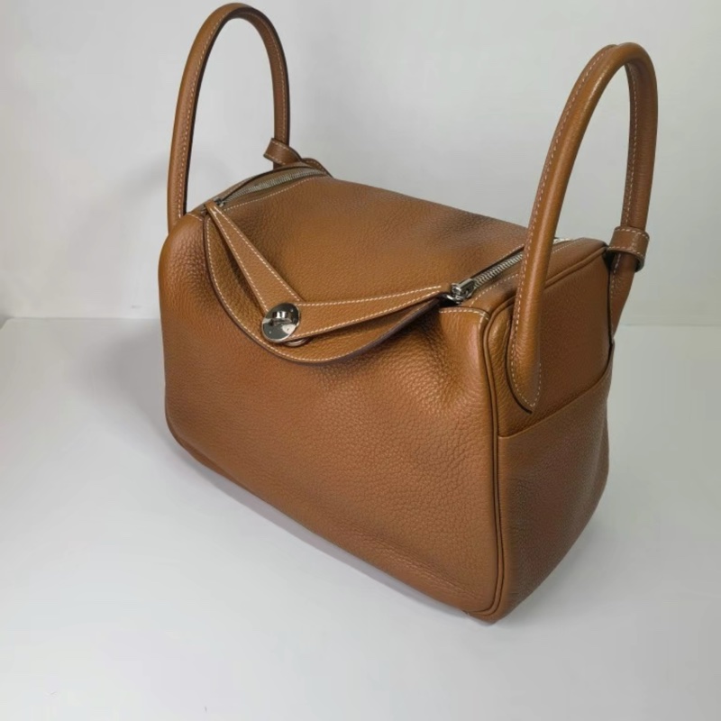 Hermes爱马仕lindy30 T刻 金棕银扣-1