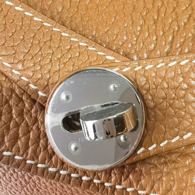 Hermes爱马仕lindy30 T刻 金棕银扣-4