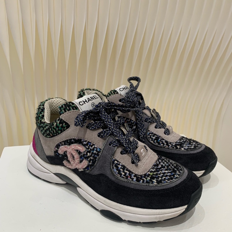 Chanel 香奈兒 22k粗花呢運動鞋   36碼 99新-3