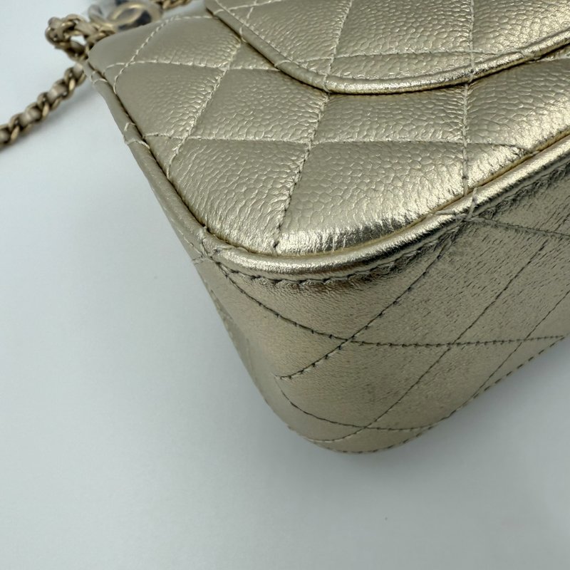 CHANEL - 金色荔枝皮雙c調節釦 Mini CF-10