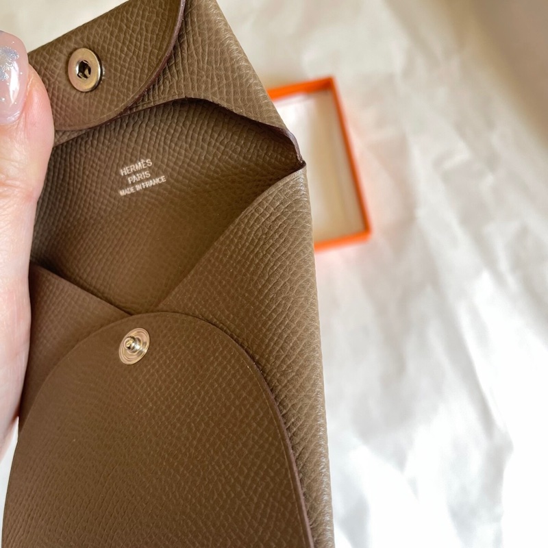 愛馬仕 Hermès 雙翻蓋小皮件Calvi｜Epsom壓紋大象灰 X刻｜卡片零錢一包搞定-5