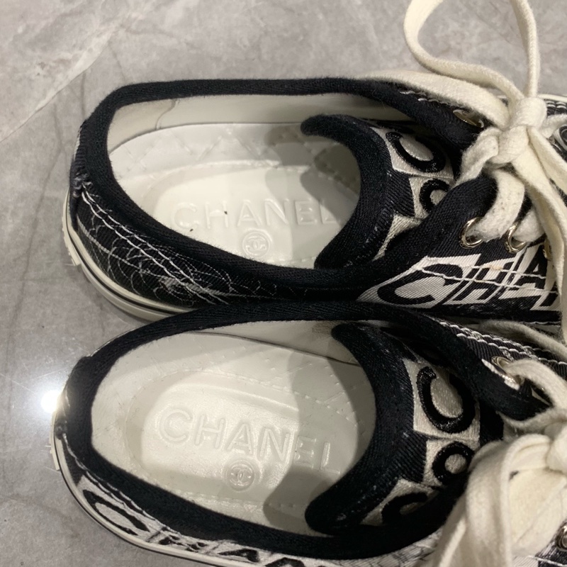 Chanel香奈兒 低幫塗鴉帆布休閒鞋 38碼-1