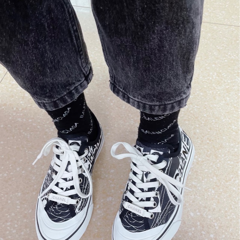 Chanel香奈兒 低幫塗鴉帆布休閒鞋 38碼-7