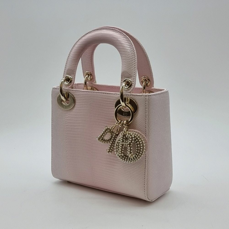 【包稅】DIOR 【迷你】全新未使用異國蜥蜴皮女士手提包 DIB082018-2