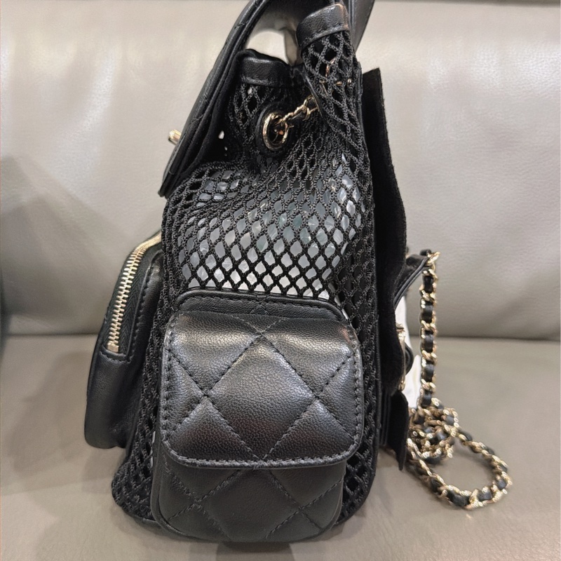 香奈兒 網格後背包 小號-3