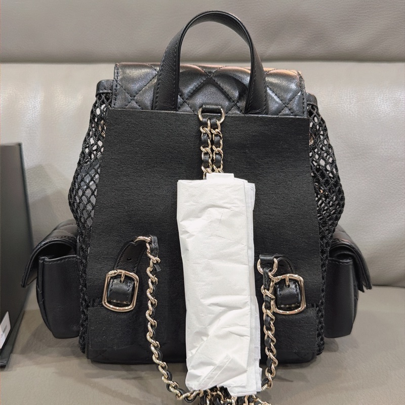 香奈兒 網格後背包 小號-4