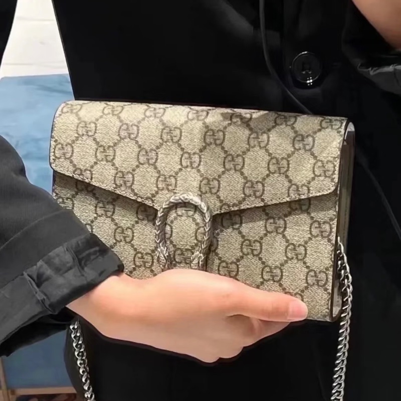 Gucci 老花酒神woc 肩背包20*14cm 99新配件塵袋-0