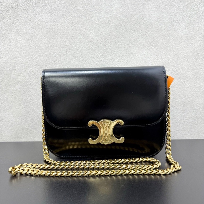 Celine 黑金光面牛皮 20*14cm  99新配件塵袋-1