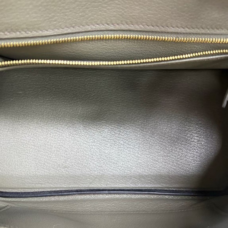 Hermes Birkin25灰綠色金扣 togo 25*19*13 99新配件塵袋鑰匙鎖雨衣購證-2