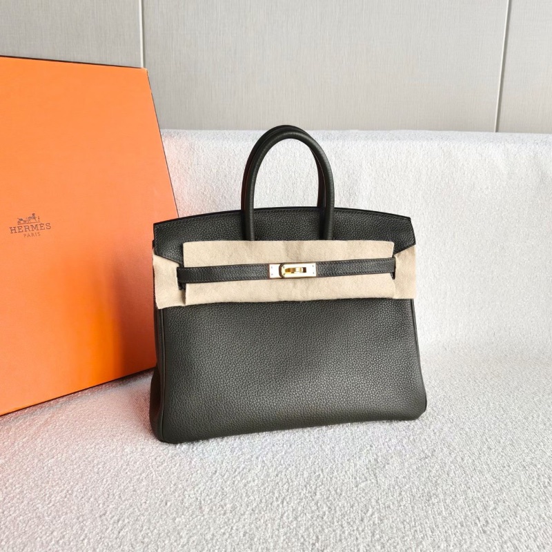 Hermes Birkin25灰綠色金扣 togo 25*19*13 99新配件塵袋鑰匙鎖雨衣購證-5