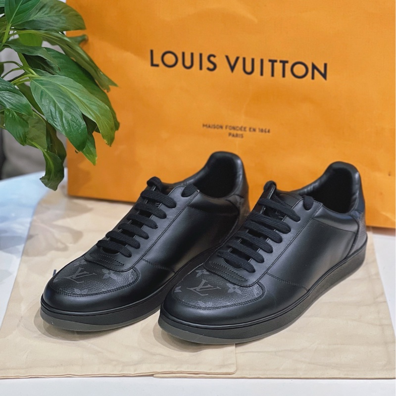 Lv 黑色老花男士板鞋 又稱黑武士 低調經典款40.5，99 新-0