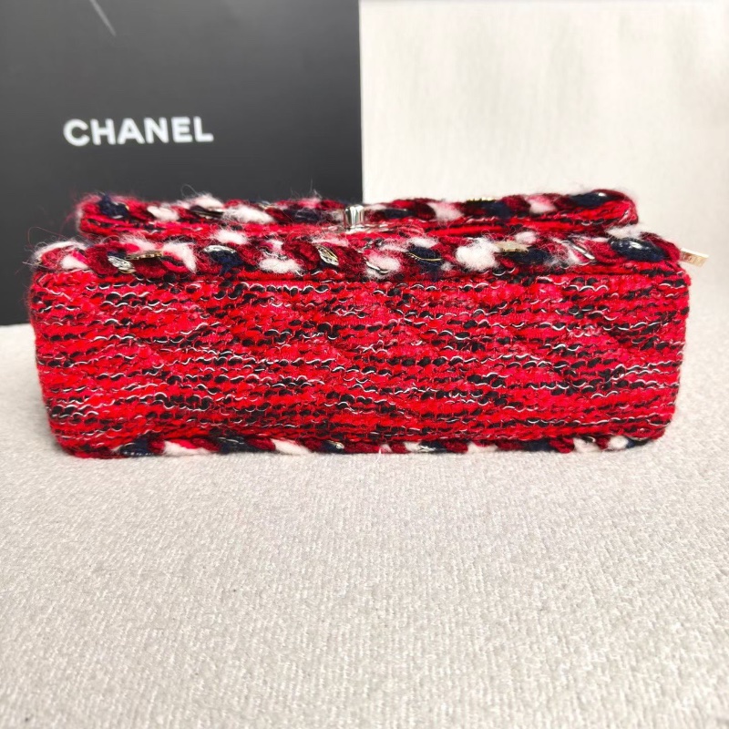 Chanel 毛呢貓咪徽章吊墜CF中號25*15*7 99新配件塵袋購證-4