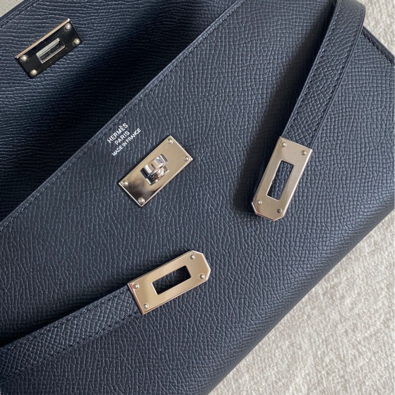 🌈Hermes🧡Kelly Wallet🧡黑色銀扣🌈99新🌟Epsom皮🌟愛馬仕🌟-1