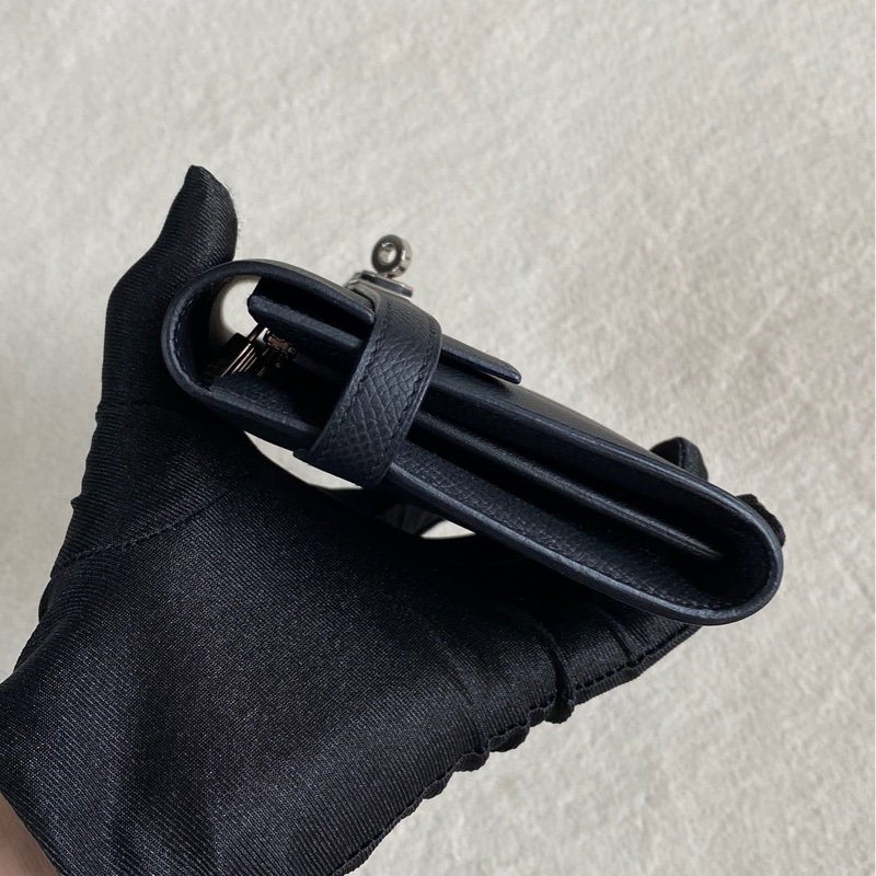 🌈Hermes🧡Kelly Wallet🧡黑色銀扣🌈99新🌟Epsom皮🌟愛馬仕🌟-4