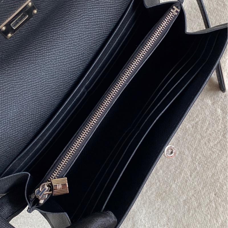 🌈Hermes🧡Kelly Wallet🧡黑色銀扣🌈99新🌟Epsom皮🌟愛馬仕🌟-7