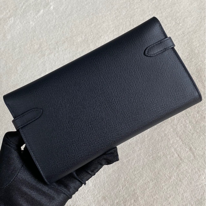 🌈Hermes🧡Kelly Wallet🧡黑色銀扣🌈99新🌟Epsom皮🌟愛馬仕🌟-9