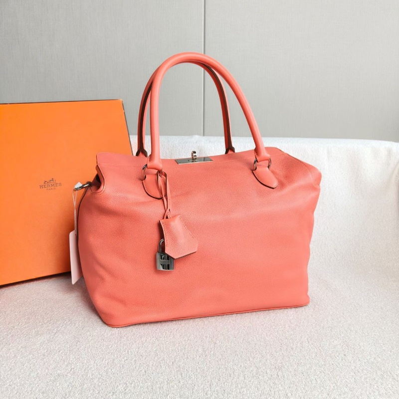Hermes Toolbox33牛奶盒子 龍蝦粉銀扣 evercolor皮 33*30*23 98新配件塵袋肩帶鑰匙鎖-5