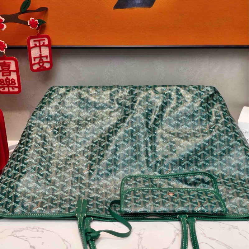 99新Goyard戈雅 滿印購物袋托特包 綠色大號編碼19 底長40-4