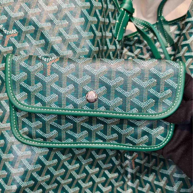 99新Goyard戈雅 滿印購物袋托特包 綠色大號編碼19 底長40-6