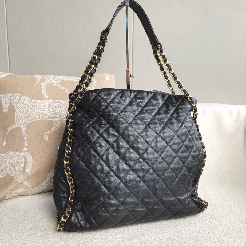 Chanel 黑金滾邊鏈條機場包36*30*12 98新配件塵袋保卡-5