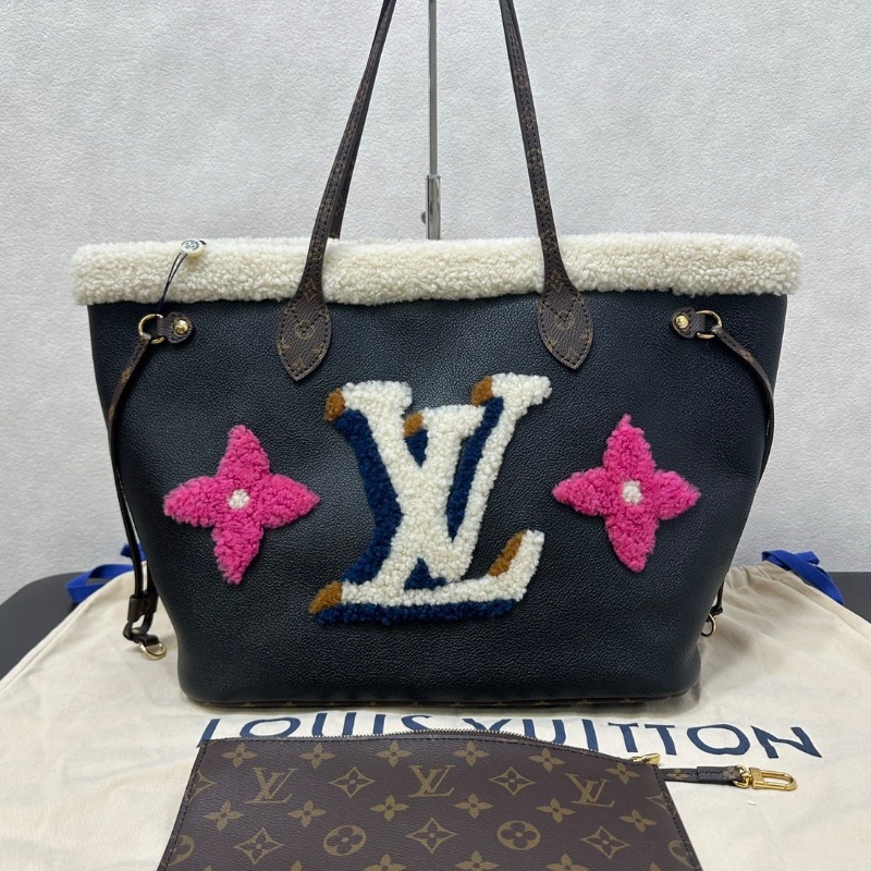 LV Neverfull中號 限量泰迪羊毛羔 32*29 99新配件塵袋-1