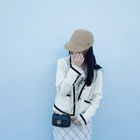 Gucci 新款馬蒙mini淡金扣斜背包17*11cm  99新配件盒子塵袋