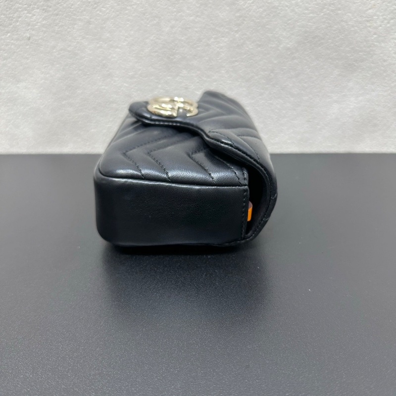 Gucci 新款馬蒙mini淡金扣斜背包17*11cm  99新配件盒子塵袋-3