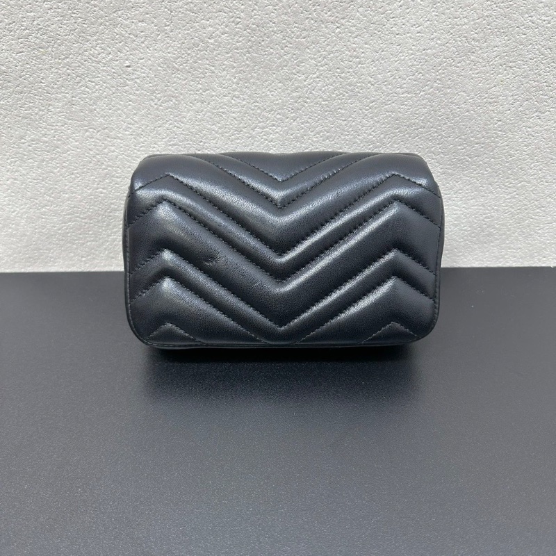 Gucci 新款馬蒙mini淡金扣斜背包17*11cm  99新配件盒子塵袋-6