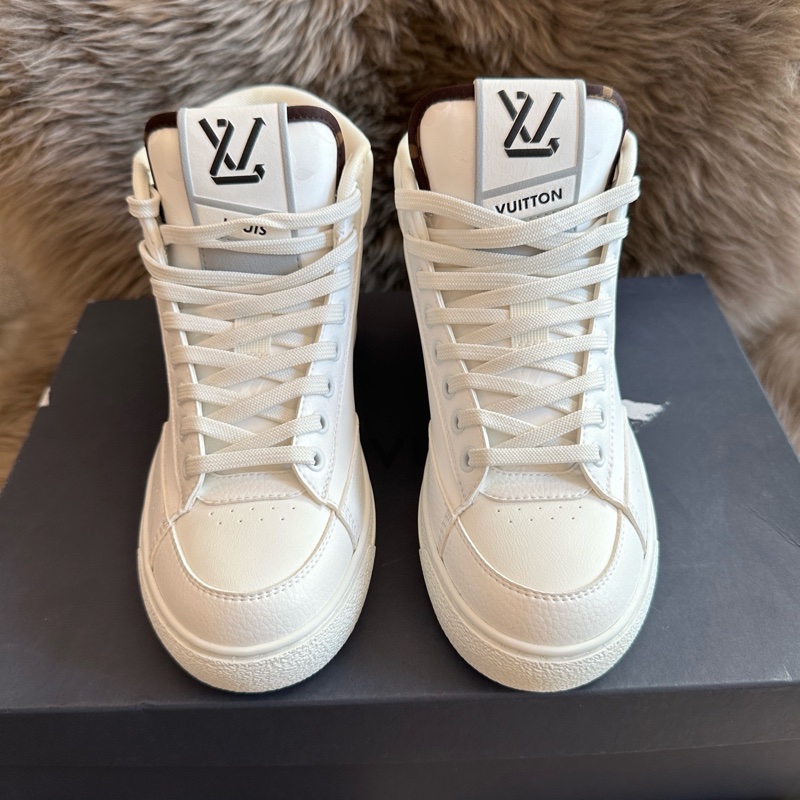 LV路易威登 Charlie圓頭系帶高幫板鞋 白色 35碼 99 新閒置未使用-6
