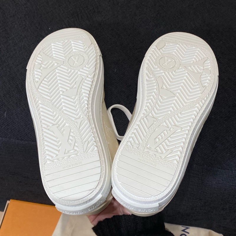 LV路易威登 米色牛仔拼皮 Charlie運動鞋 36碼 99 新閒置未使用-0