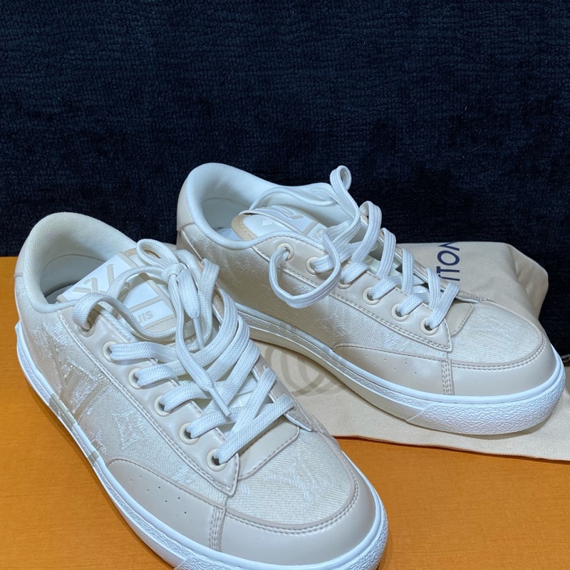 LV路易威登 米色牛仔拼皮 Charlie運動鞋 36碼 99 新閒置未使用-4