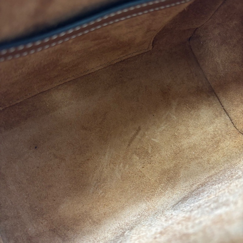 Celine 焦糖色凱旋門logo波士頓全皮枕頭包21*17  99新配件塵袋-2