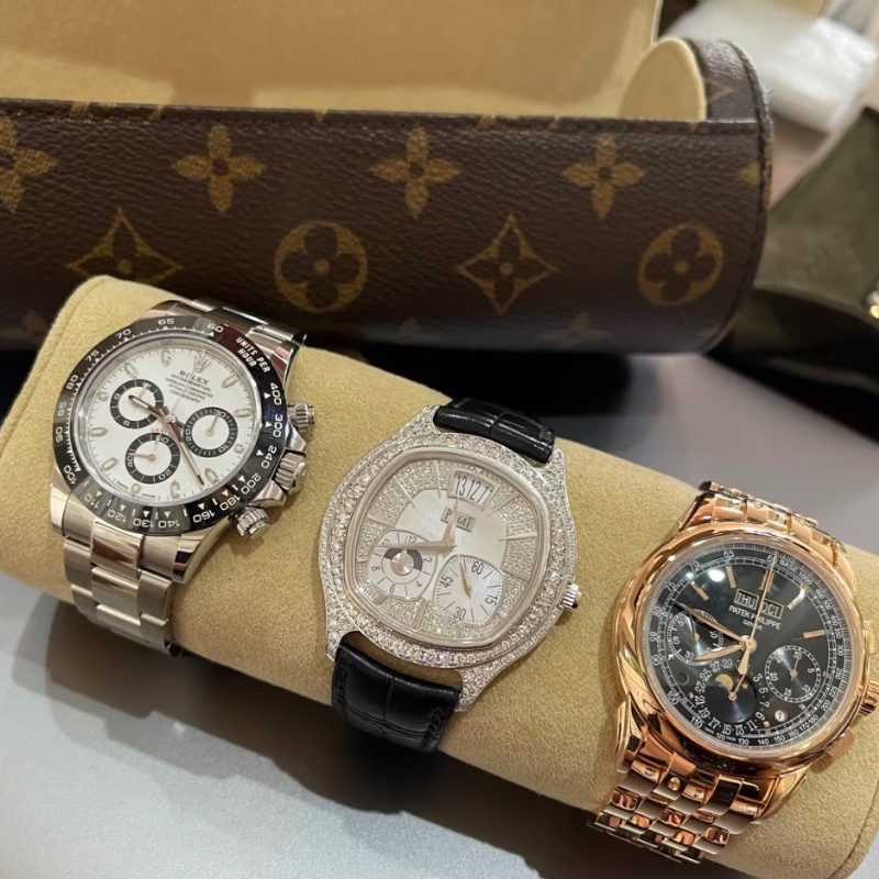 LV  老花手錶手鐲收納盒芯片款19.5*7.5*7.5 98新配件塵袋-0