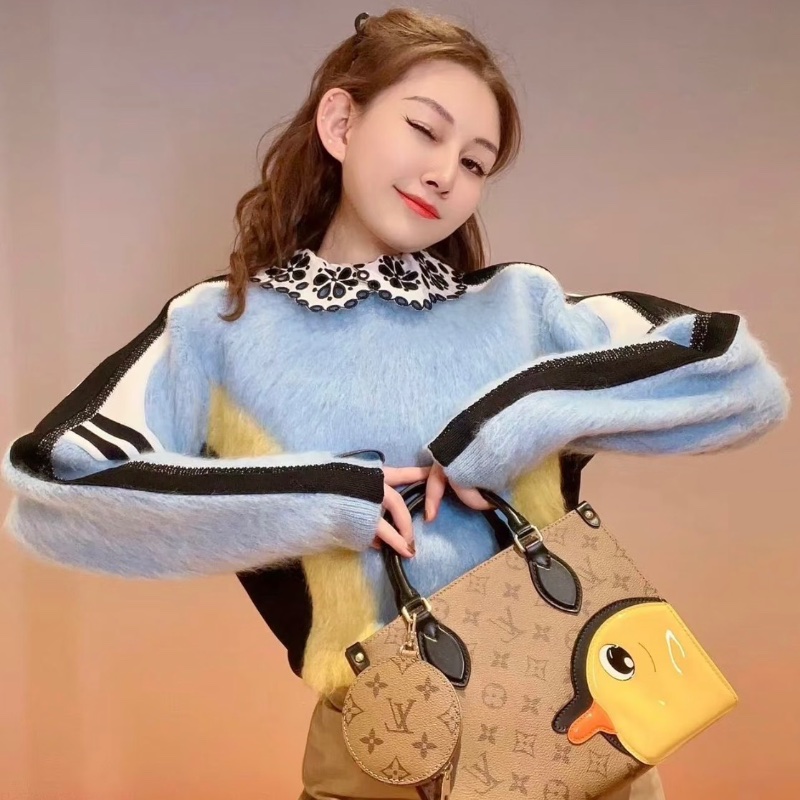 LV onthego小號Sun yi tien聯名款小黃鴨手提托特包24.5*19*11 全新閒置配件塵袋-0