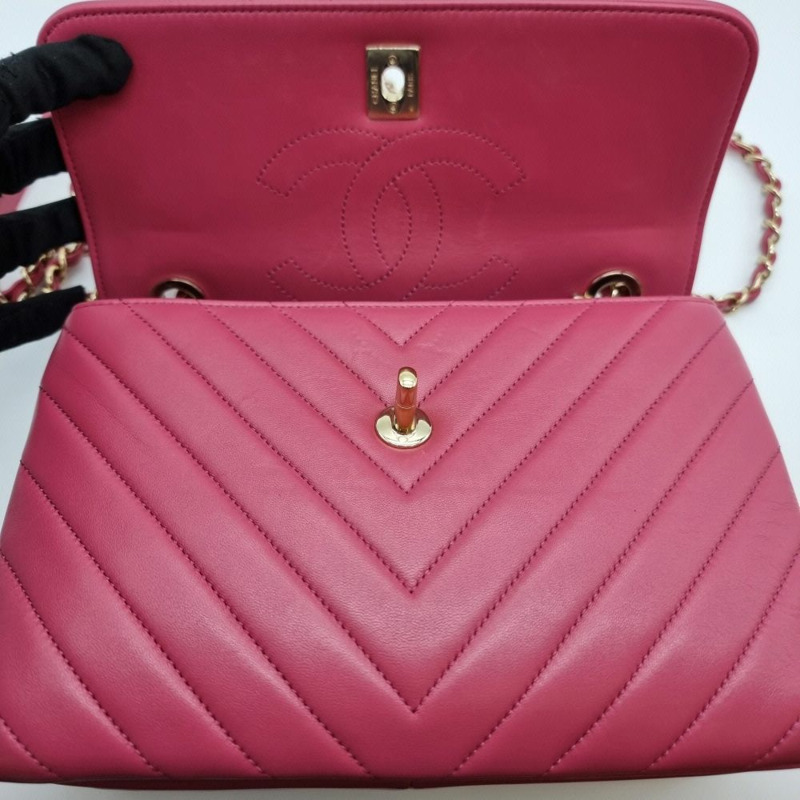 【包稅】CHANEL 時尚 CC 手提單肩包 粉紅 CHB090912-5