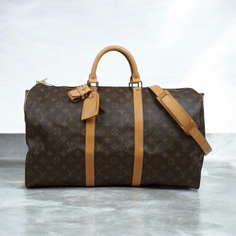 「JL精品代購」 9新 LV 老花keepall 旅行袋50