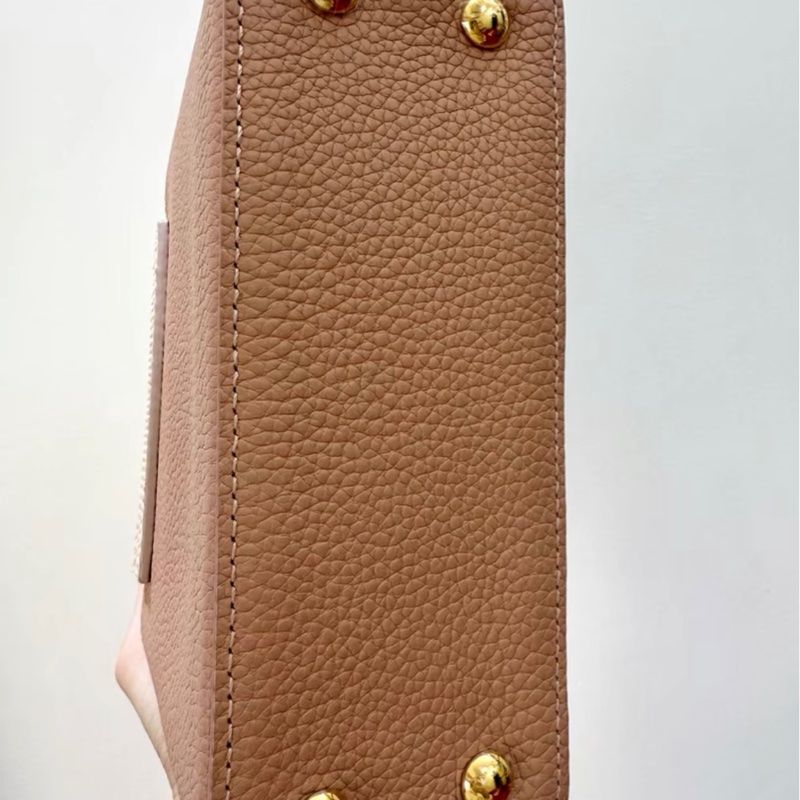 LV 路易威登 Capucines mini 粉色拼蛇皮手柄 芯片款 整體98新成色～-7