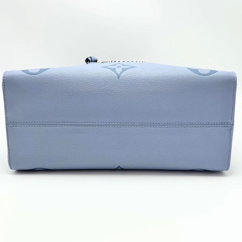 LV 夏日限定onthego中號夏日藍色金扣手提肩背包35*26*15 98新配件塵袋-3