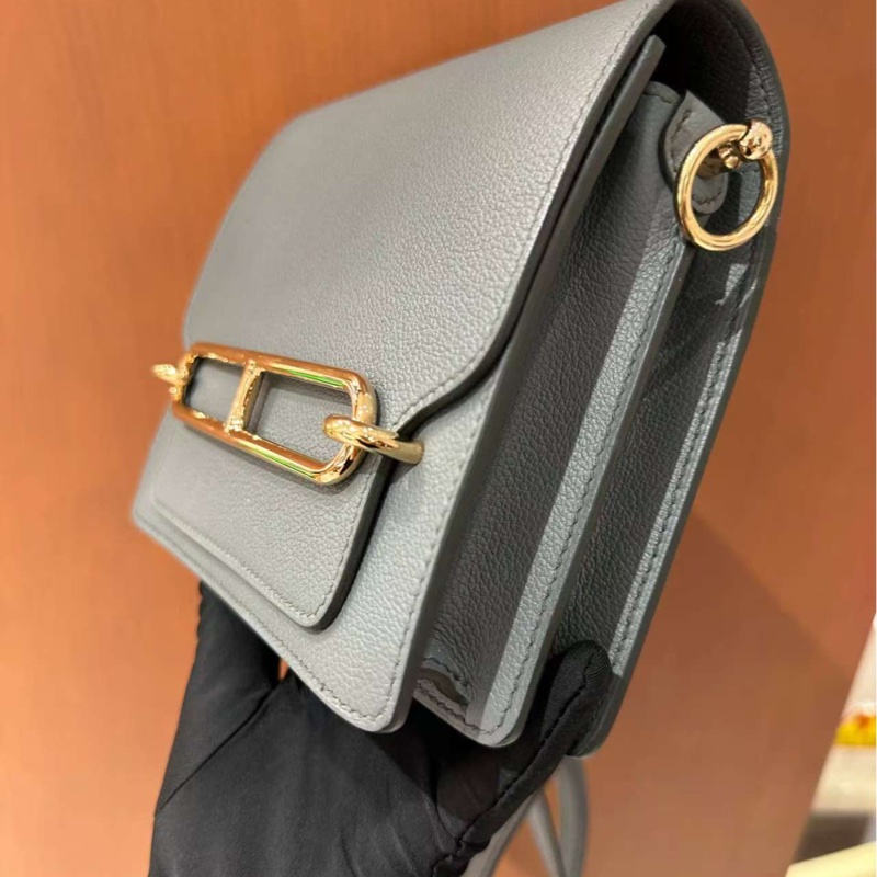 🌈Hermes🧡Mini Roulis🧡63杏仁綠淡金扣🌟全套有單🧡99新🌈evercolor皮🌟豬鼻子🌟愛馬仕🌟-1