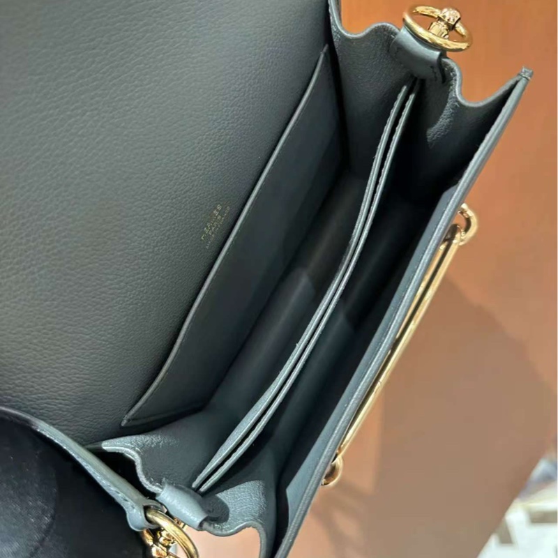 🌈Hermes🧡Mini Roulis🧡63杏仁綠淡金扣🌟全套有單🧡99新🌈evercolor皮🌟豬鼻子🌟愛馬仕🌟-4