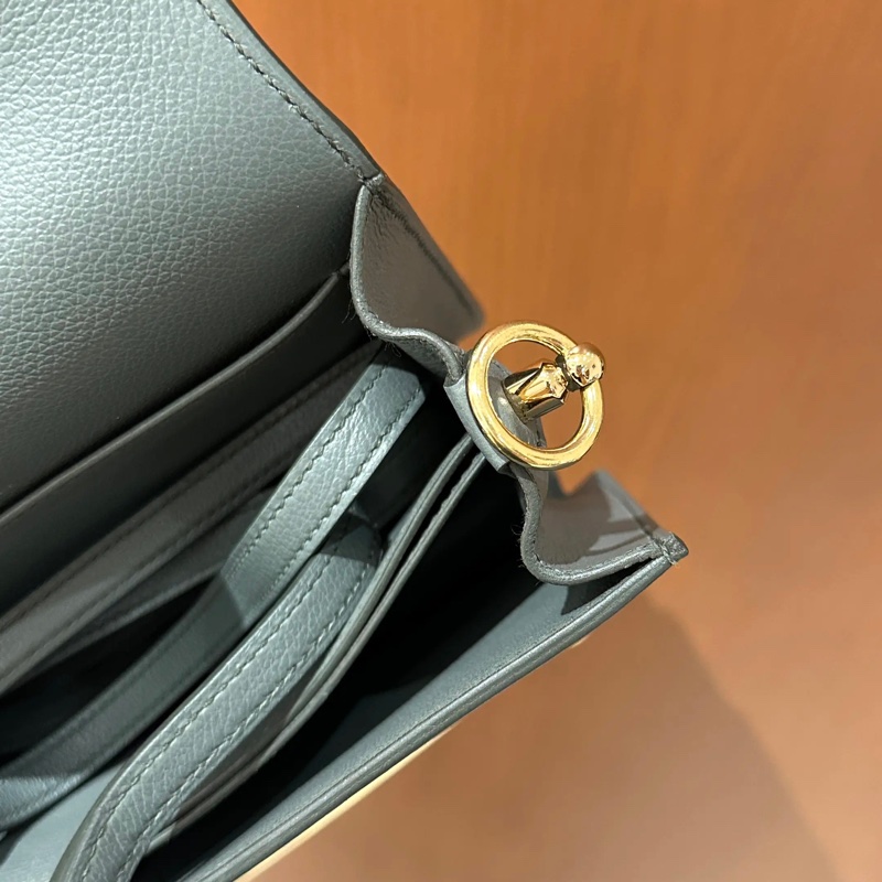 🌈Hermes🧡Mini Roulis🧡63杏仁綠淡金扣🌟全套有單🧡99新🌈evercolor皮🌟豬鼻子🌟愛馬仕🌟-5