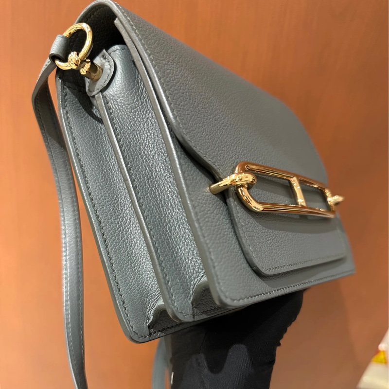 🌈Hermes🧡Mini Roulis🧡63杏仁綠淡金扣🌟全套有單🧡99新🌈evercolor皮🌟豬鼻子🌟愛馬仕🌟-8