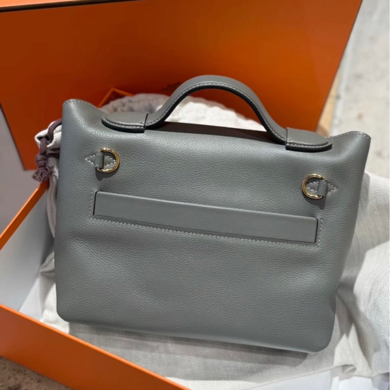有購證✨✨ Hermes愛馬仕 mini 2424  0L積雨雲灰 金扣 evercolor皮 內拼swift皮 U刻 -1
