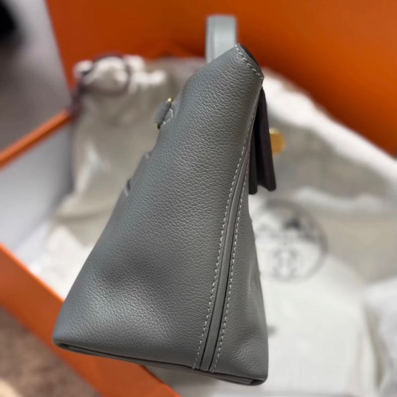 有購證✨✨ Hermes愛馬仕 mini 2424  0L積雨雲灰 金扣 evercolor皮 內拼swift皮 U刻 -3