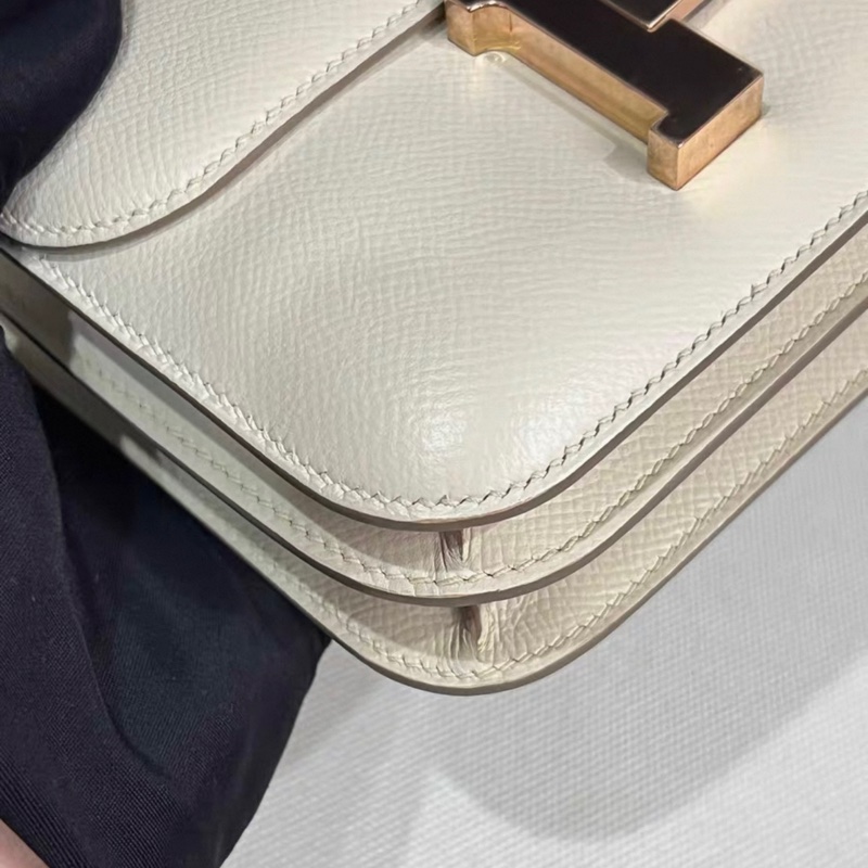 HERMES Mini Constance 19 奶昔白 玫瑰金扣 Y刻 98新-6