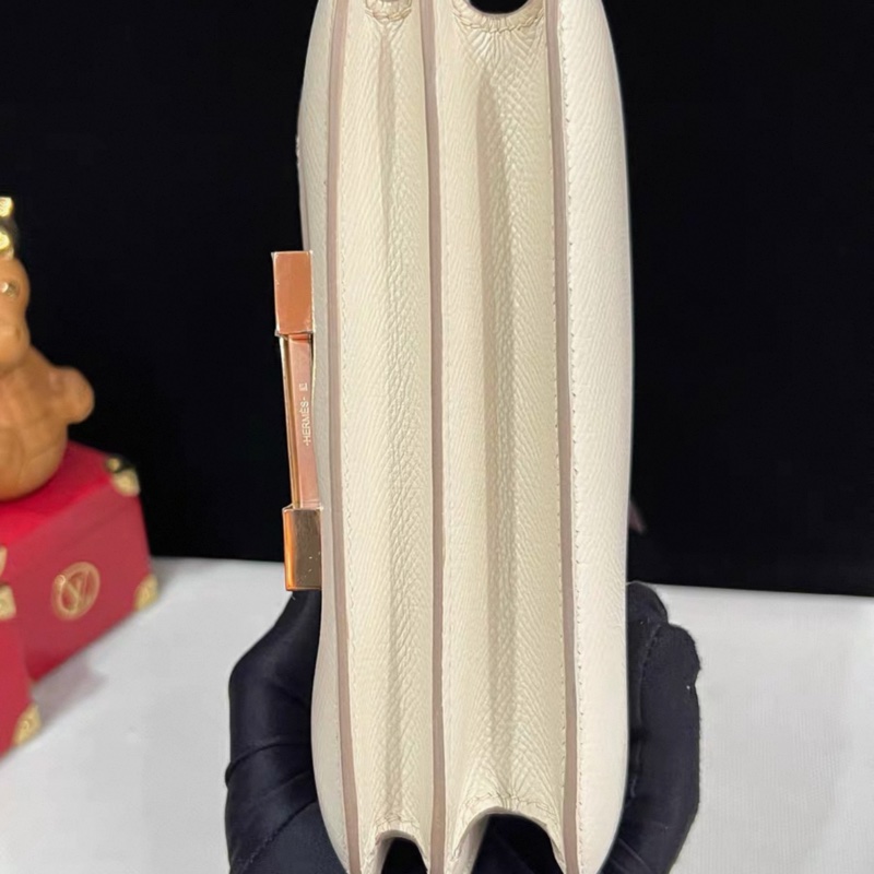 HERMES Mini Constance 19 奶昔白 玫瑰金扣 Y刻 98新-8